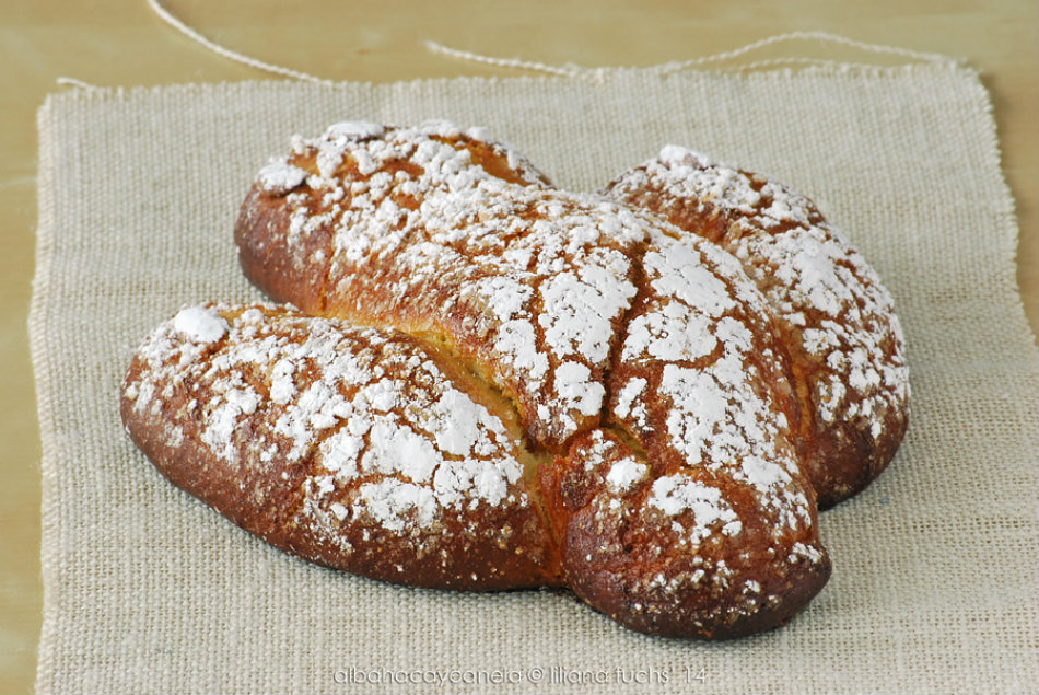 This homebaked colomba shows the form of a dove - by Liliana Fuchs