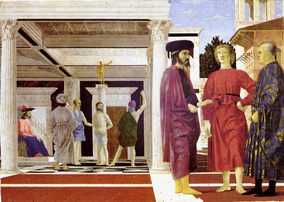 Photo of the painting the flagellation of christ by Piero della Francesca