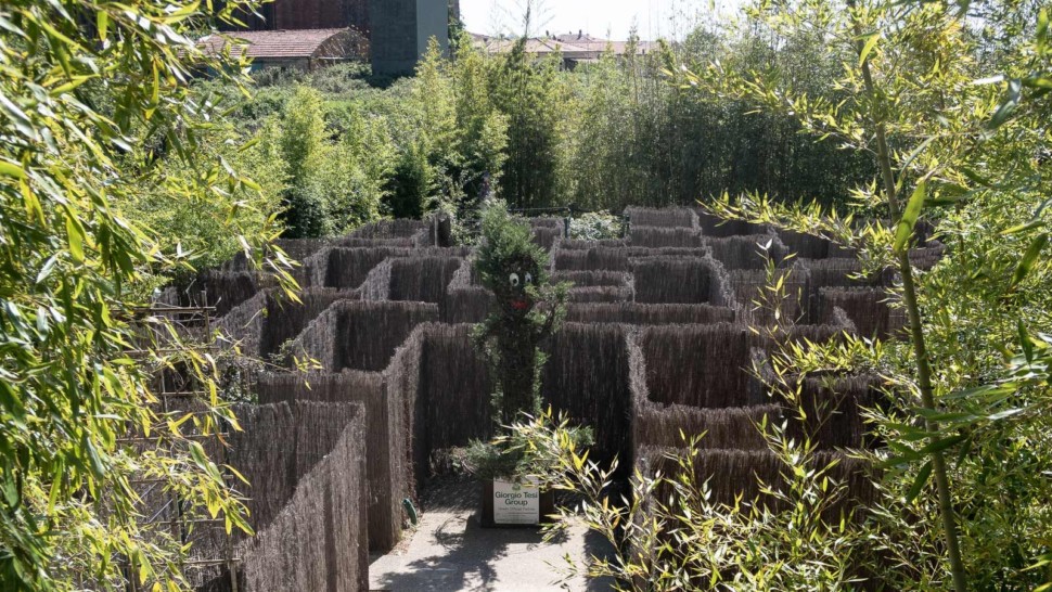 A labyrinth made of straw walls at the Pinocchio Park in Collodi